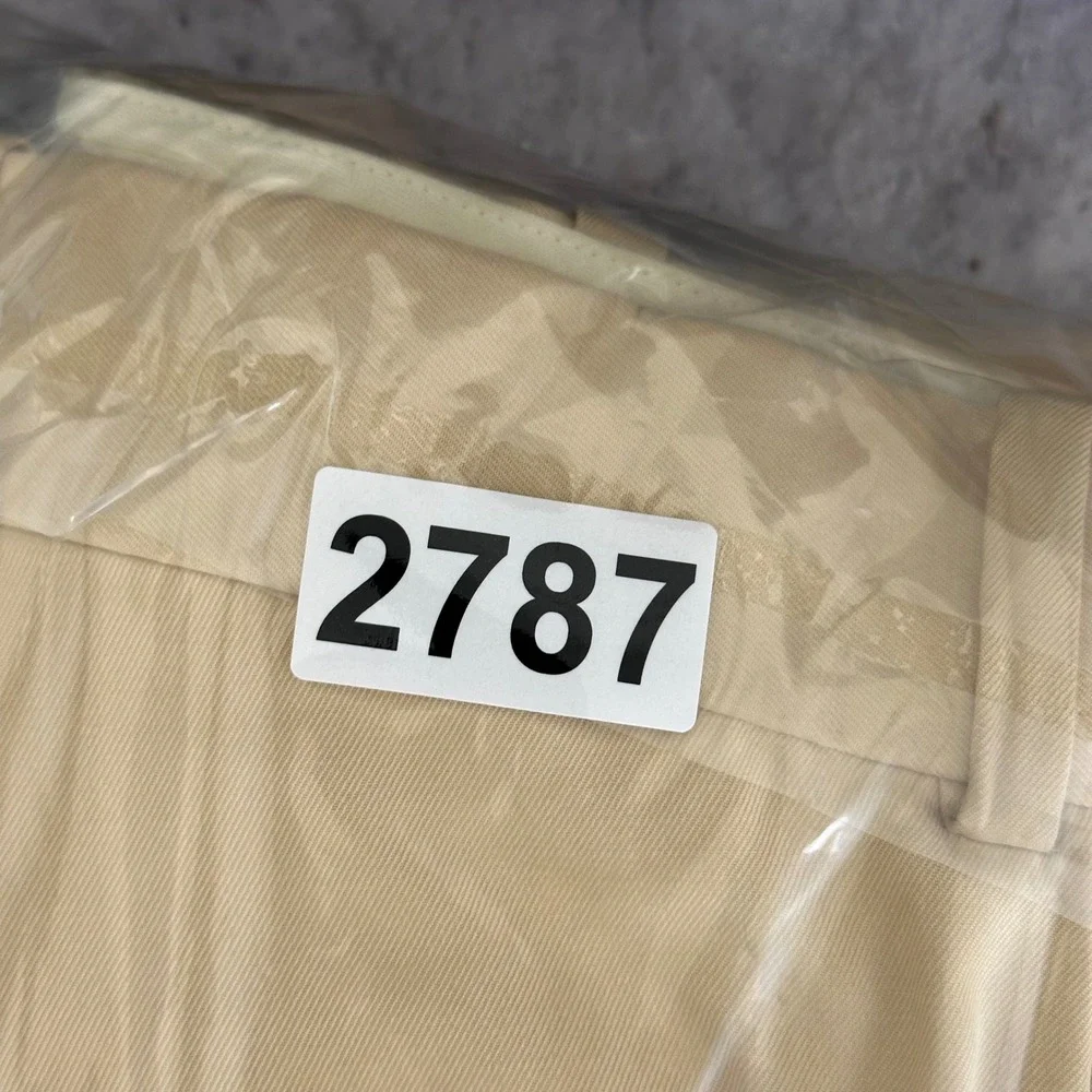 Vintage Polo Ralph Lauren Dress Pants Mens 38x30 Tan Silk Pleated Cuff Trousers